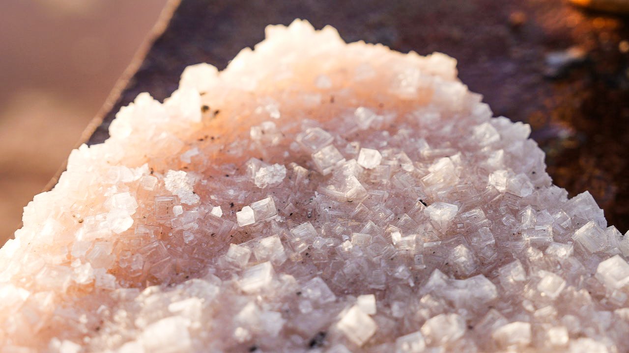 Salt crystals close-up