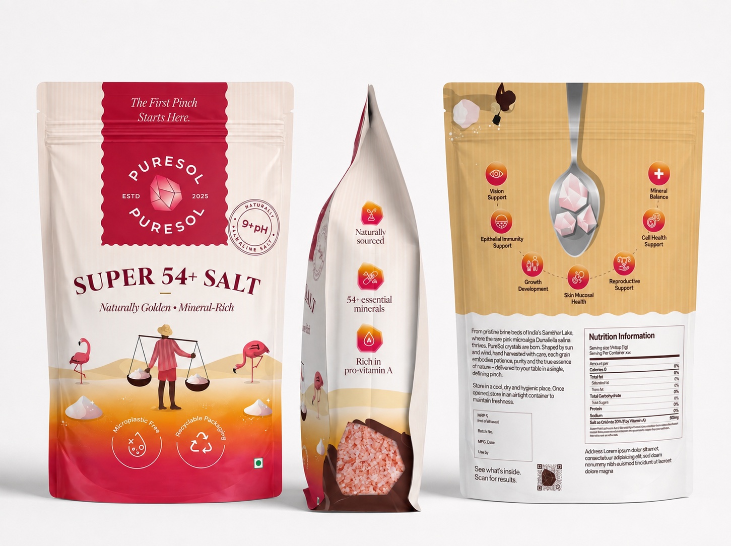 Puresol salt cleaned and packed in recyclable packaging